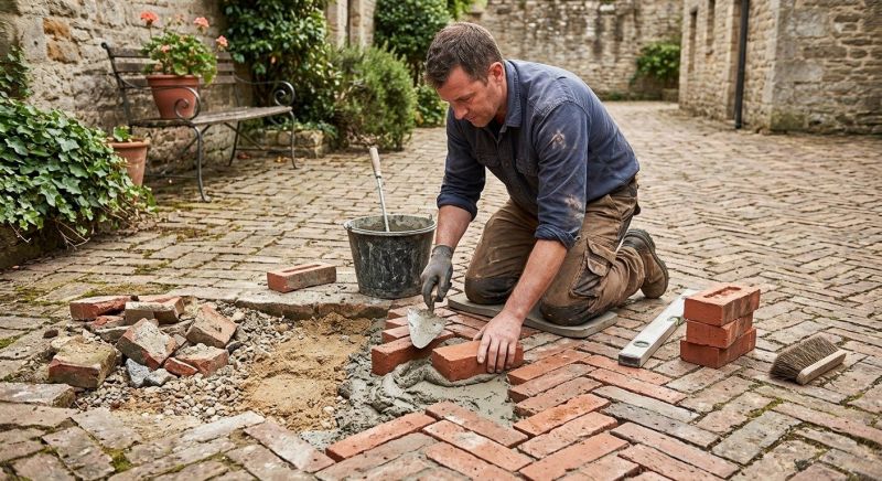 Brick Flatwork Repair in Fulshear, TX
