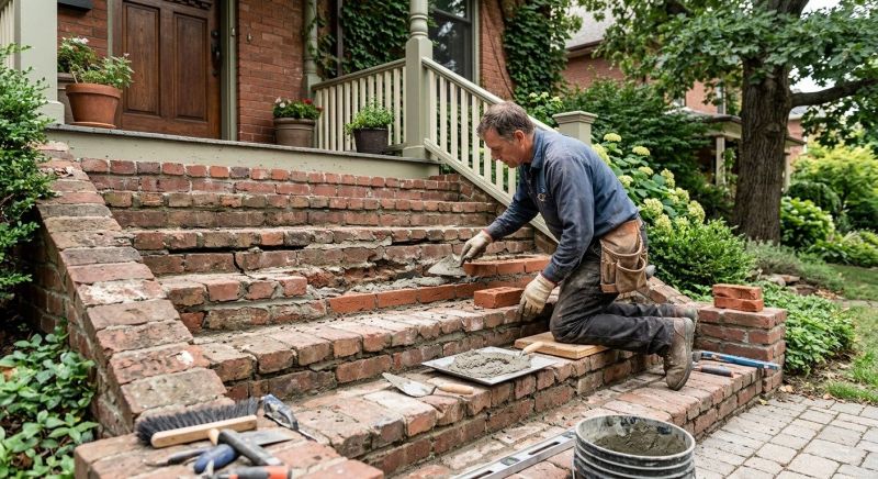 Brick Stairs Repair in Fort Bend County, TX