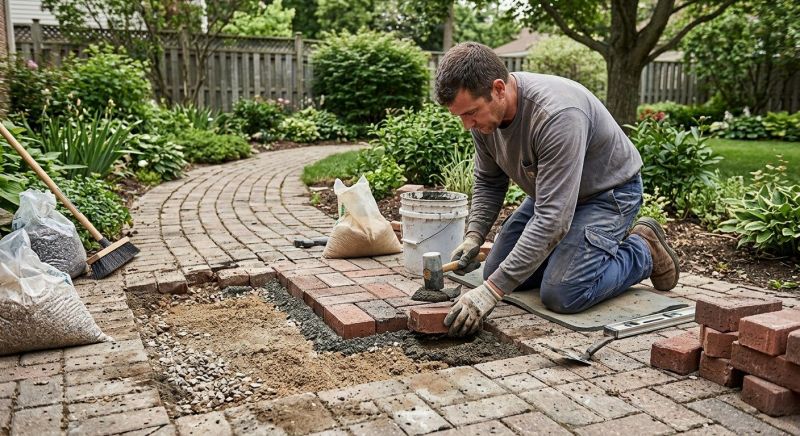Entryway Brick Repair in Houston, TX
