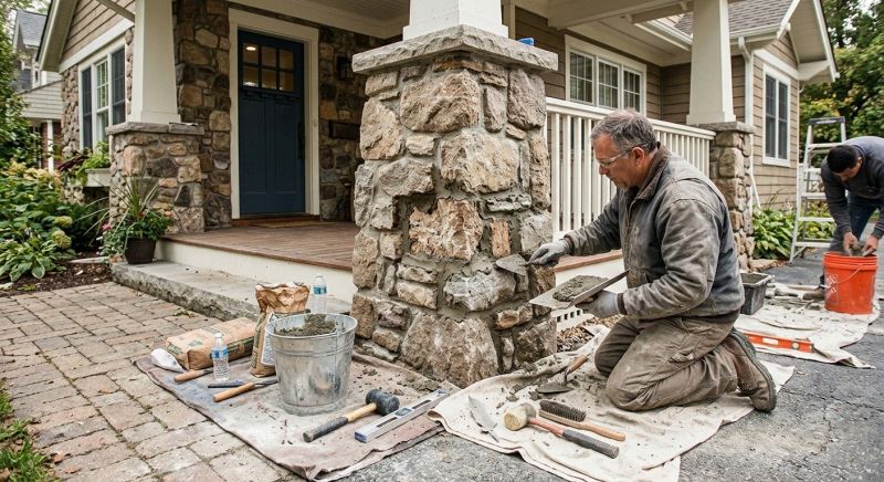 Stone Column Repair in Houston, TX